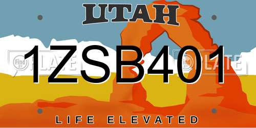 1ZSB401 Utah License Plate