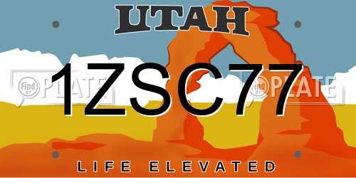 1ZSC77 Utah License Plate