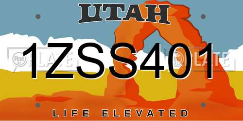 1ZSS401 Utah License Plate