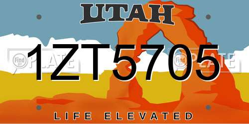 1ZT5705 Utah License Plate