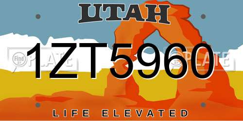 1ZT5960 Utah License Plate