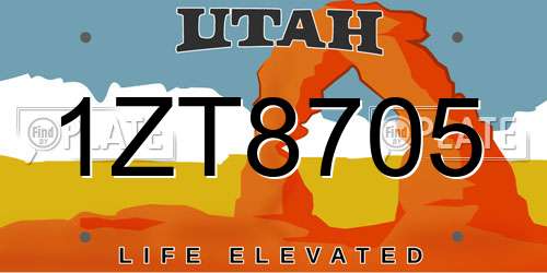 1ZT8705 Utah License Plate