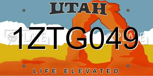 1ZTG049 Utah License Plate