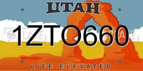 1ZTO660 Utah License Plate