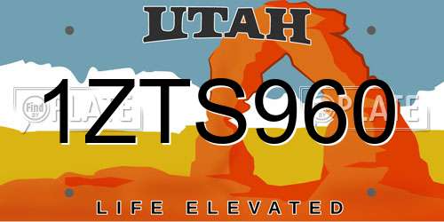 1ZTS960 Utah License Plate
