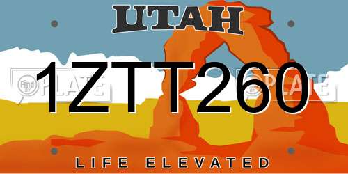 1ZTT260 Utah License Plate