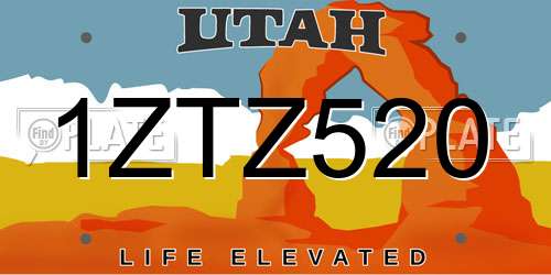 1ZTZ520 Utah License Plate