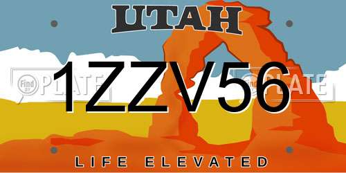 1ZZV56 Utah License Plate