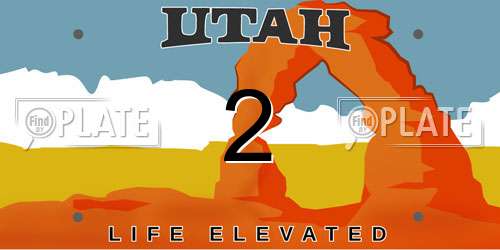 2 Utah License Plate