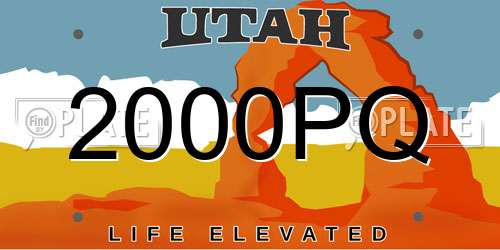 2000PQ Utah License Plate