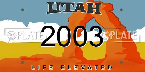 2003 Utah License Plate