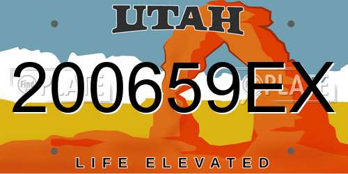 200659EX Utah License Plate