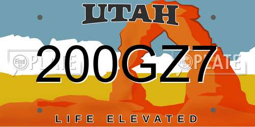 200GZ7 Utah License Plate