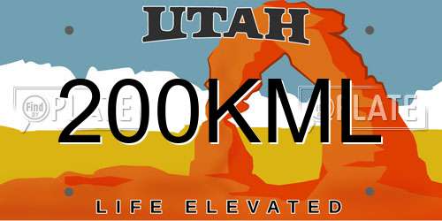 200KML Utah License Plate