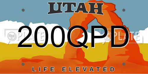 200QPD Utah License Plate