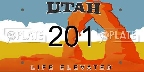 201 Utah License Plate