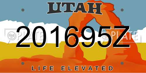 201695Z Utah License Plate