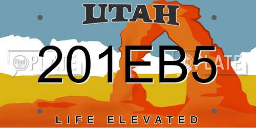 201EB5 Utah License Plate