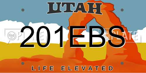 201EBS Utah License Plate