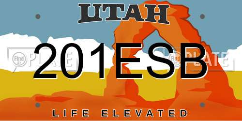 201ESB Utah License Plate