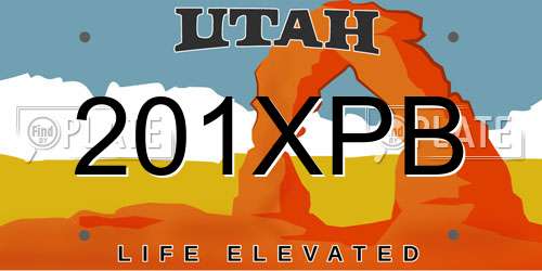201XPB Utah License Plate