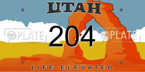 204 Utah License Plate