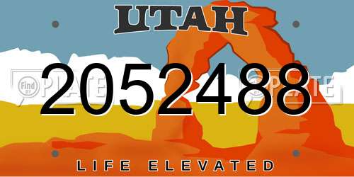 2052488 Utah License Plate