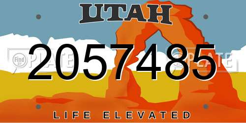 2057485 Utah License Plate