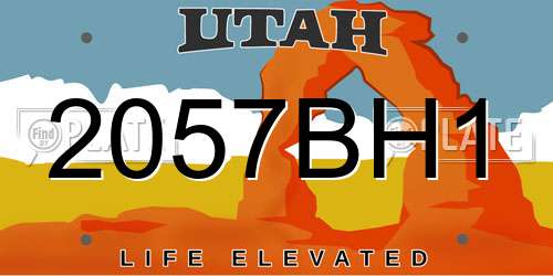 2057BH1 Utah License Plate