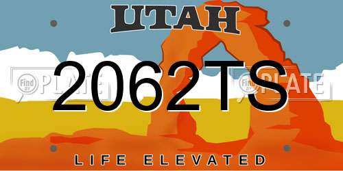 2062TS Utah License Plate