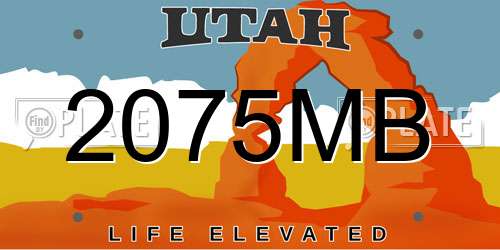 2075MB Utah License Plate