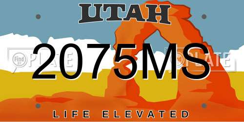 2075MS Utah License Plate