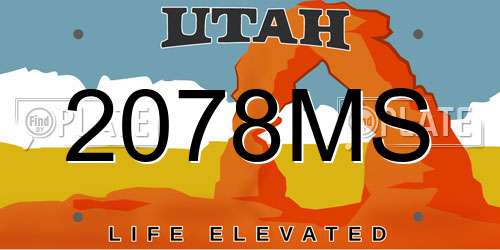 2078MS Utah License Plate