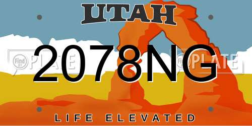 2078NG Utah License Plate