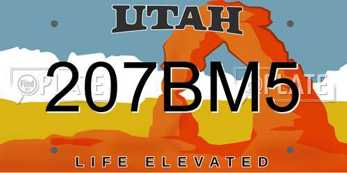 207BM5 Utah License Plate
