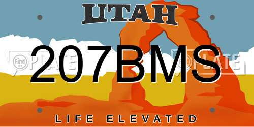 207BMS Utah License Plate