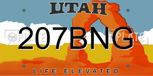 207BNG Utah License Plate
