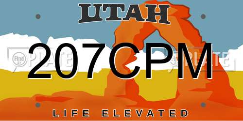207CPM Utah License Plate