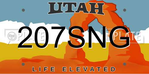 207SNG Utah License Plate