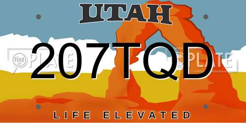 207TQD Utah License Plate