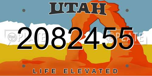 2082455 Utah License Plate