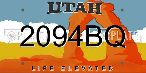 2094BQ Utah License Plate