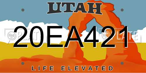 20EA421 Utah License Plate