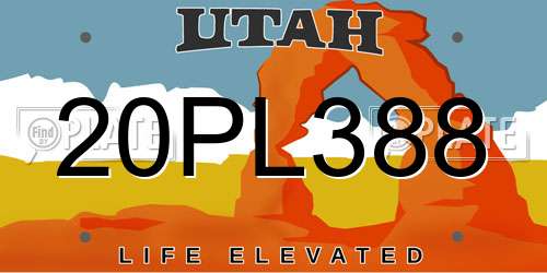 20PL388 Utah License Plate