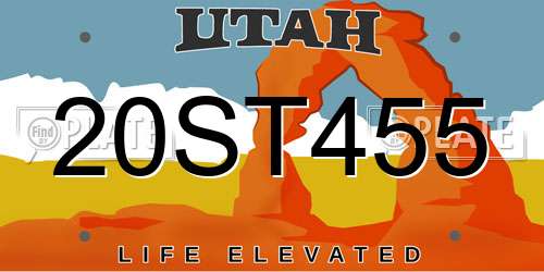 20ST455 Utah License Plate