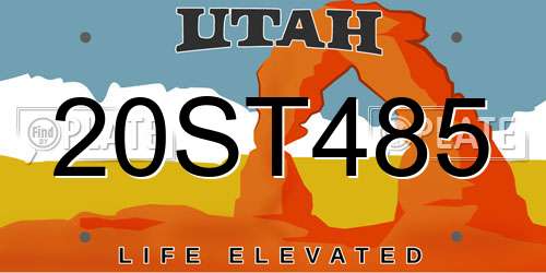 20ST485 Utah License Plate