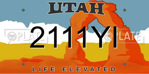 2111YI Utah License Plate