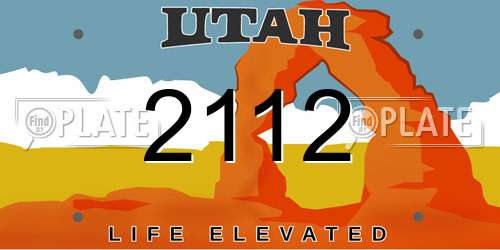 2112 Utah License Plate