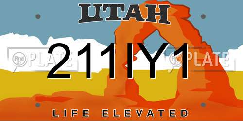 211IY1 Utah License Plate