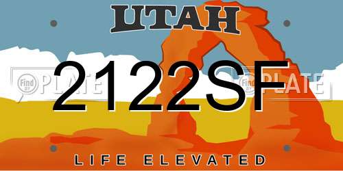 2122SF Utah License Plate